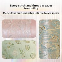 Bantal Leher Kulit Sekam Gandum Hitam Alami dengan Butiran Aroma Campuran dan Sarung Brokat Tradisional Cina