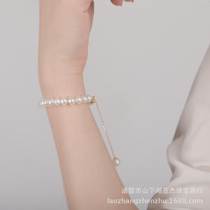 5-6mm Strong Light Freshwater <b>Pearl</b> <b>Bracelet</b> for Women S925 <b>Silver</b> Freshwater <b>Pearl</b> Bangle Wholesale - Product Image 5