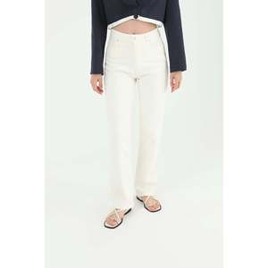 Pantalon en jean rayé pour femme - 31877PNT - ECRU - Product Image 4