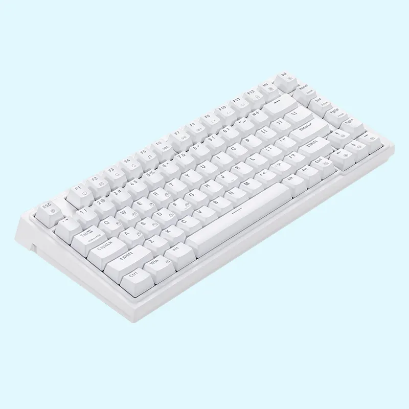 Teclado ergonômico personalizado para computador com 83 teclas, luz de fundo LED USB tipo C RGB, teclado mecânico para jogos com fio