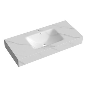 Vasque de salle de bain en pierre frittée OEM avec rebord fin, lavabo intégré sur comptoir, vasque monobloc pour armoire, pour <span class=keywords><strong>la</strong></span> vente en gros - Product Image 4