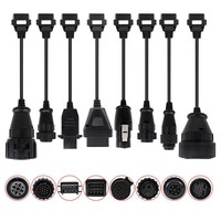 Venta caliente Juego completo 8 piezas OBD2 Adaptador Cables de extensión para camión Coche OBD OBD2 Conector de diagnóstico