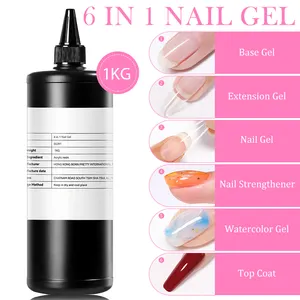 BORN PRETTY 1kg baru tiba berlian imitasi Gel multifungsi 6 In 1 cat kuku dasar Gel 8 In 1 Gel jelas lapisan dasar dalam jumlah besar