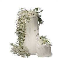 Décorations florales de mariage de haute qualité, fleurs artificielles en soie blanches, centres de table et bouquets