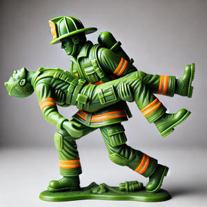 Nouvelle figurine d'action de soldat de <span class=keywords><strong>pompier</strong></span> vert transfrontalier en résine artisanat ornements article de Collection militaire vert - Product Image 4