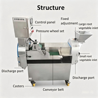 Dubbele Koppen Multifunctionele Snijmachine voor Bladgroenten, Wortelgroenten, Chinese Prei, Kool, Ui, Ananas