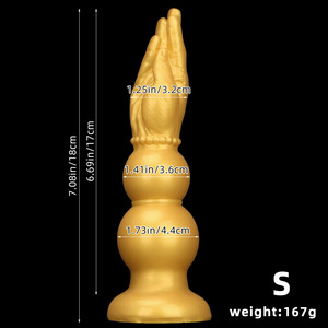 Plug Anal de Silicona Dorado con Cuentas, Dispositivo de Expansión para Hombres, Suministros Sexuales, Dildo Grande de Brazo Falso Extra Grande - Product Image 6