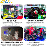 Máquina de Juego Arcade de Carreras con Pantalla Dual para 2 Jugadores |   Simulador de Carreras de Autos Operado con Monedas para Parque de Atracciones