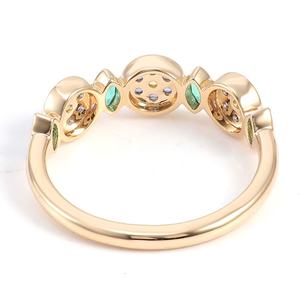 แหวนทองคำ 18K 14K 10K รูปทรงดอกไม้ประดับพลอยสังเคราะห์ทรงมาร์ควิส แหวนหมั้น แหวนแต่งงาน แหวนคู่รัก แฟชั่นทันสมัยสำหรับงานปาร์ตี้ - Product Image 3