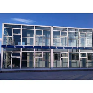 High quality prefabricated glass wall container house for office use prefab house from China supplier