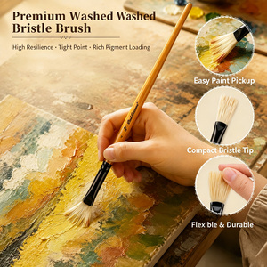 Ensemble de pinceaux professionnels pour peinture à l'huile Paul Cézanne, manche en bois orange, pinceaux à impasto pour peinture acrylique épaisse, fournitures d'art - Product Image 3