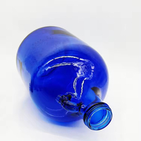 Offre Spéciale Vide Unique Grand Volume 3L 4L 5L Bleu Verre à Vin Conteneurs de Bière Bouteilles en Verre de Vodka Alcoolisée avec Couvercle et Poignée