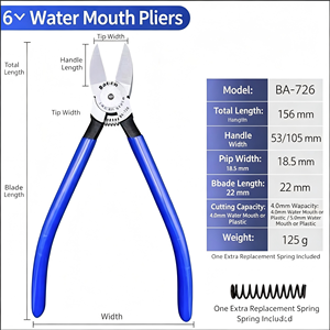 Cisailles latérales industrielles japonaises 6 et 5 pouces pour plastique, modèles <span class=keywords><strong>Gundam</strong></span> et coupe-câbles électroniques - Product Image 3