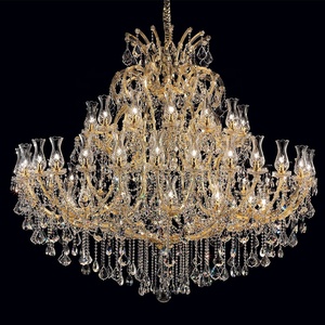 Lámpara de Araña de Cristal K9 de Lujo con Brazos de Cristal, Estilo María <span class=keywords><strong>Teresa</strong></span>, Lámpara Colgante Dorada para Hotel, Lámpara de Araña Moderna para Sala de Estar - Product Image 1