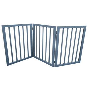 Barrière <span class=keywords><strong>de</strong></span> sécurité pour animaux <span class=keywords><strong>de</strong></span> compagnie rétractable moderne, design personnalisé, blanc/gris, 3 panneaux, autonome et pliable, pour chambre à coucher, école, parc - Product Image 1