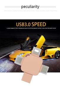 محرك أقراص القلم Usb2.0 مع صندوق 64 جيجابايت ، جيجابايت ، جيجابايت ، ذاكرة مجانية ، شعار مخصص يو القرص لهدايا الزفاف 3in1 4in1 OTG - Product Image 2