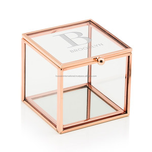 Small Glass Jewelry Boxes With Etching Logo on The Top