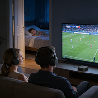 Casque TV sans fil DH1800A HDMI ARC 2,4 GHz pour tous les téléviseurs, dialogue clair sur 30 m, autonomie de 30 h, amplification du volume pour seniors, sortie AUX