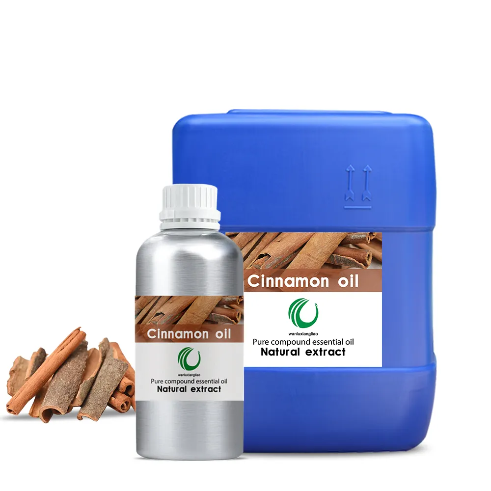 El aceite esencial de canela extraído de la destilación de hoja de canela natural de alta calidad se puede utilizar para la esencia de cigarrillo