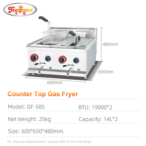 <span class=keywords><strong>Friteuse</strong></span> commerciale à <span class=keywords><strong>gaz</strong></span> à deux réservoirs et deux paniers, comptoir, GF-585 - Product Image 6