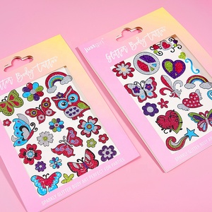 <span class=keywords><strong>Tatuaggi</strong></span> a mano per bambini temporanei impermeabili personalizzati per bambini adesivi Body Face arte Glitter farfalla bambini - Product Image 3