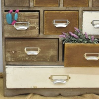 Boîte de rangement en bois vintage personnalisée petit tiroir en bois armoire de rangement de bureau avec 10 petits tiroirs organisateur de bijoux rustique
