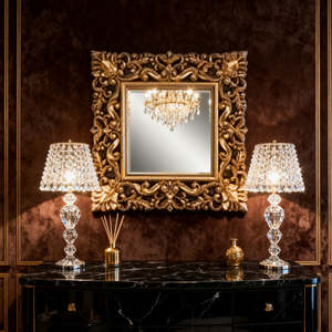 <span class=keywords><strong>Espejo</strong></span> <span class=keywords><strong>barroco</strong></span> <span class=keywords><strong>dorado</strong></span> vintage hecho a mano opulencia para paredes de baño - Product Image 2