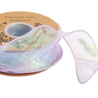 Ruban en polyester satiné irisé JOYWOOD, en forme de queue de poisson, dentelle ondulée pour bouquet de fleurs, nœud, bricolage, mariage, anniversaire