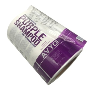 Nhãn Dán Dầu Gội PP Trong Suốt Dập Lá Màu Tím Tùy Chỉnh Nhãn Dán Điều Hòa Trong Suốt - Product Image 6