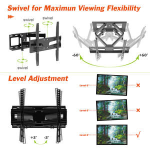 CHARMOUNT <span class=keywords><strong>Support</strong></span> <span class=keywords><strong>mural</strong></span> <span class=keywords><strong>TV</strong></span> à mouvement intégral <span class=keywords><strong>Support</strong></span> <span class=keywords><strong>TV</strong></span> à double bras de <span class=keywords><strong>32</strong></span> à <span class=keywords><strong>65</strong></span> pouces avec chariots de montage <span class=keywords><strong>TV</strong></span> pivotants <span class=keywords><strong>et</strong></span> inclinables - Product Image 4
