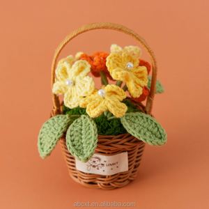 Panier de fleurs en pot multi-têtes « Ne me quitte pas », petit panier à fleurs tricoté, panier à fleurs coloré fait main au crochet - Product Image 2