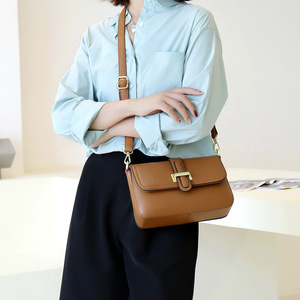 Nouvel article : Sacs à main en PU pour femmes, sacs bandoulière de luxe en cuir uni, sacs à bandoulière personnalisables avec logo pour femmes, vente en gros - Product Image 6