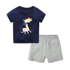 Ali Express China Summer Wear Kids Clothing Names As Wholesale Children Clothes Striprd T-shirt And Shorts Set