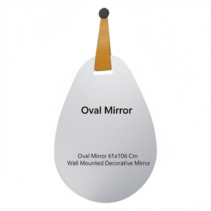 กระจกทรงรี 61x106 ซม. กระจกตกแต่งติดผนัง - Product Image 3