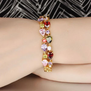 モナリザジルコン色ダイヤモンド二層クリスタル新品スタイル銅ブレスレット - Product Image 4