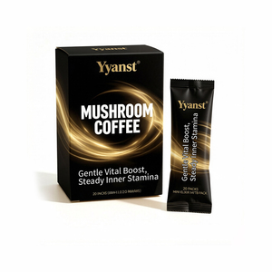 Mélange de café instantané aux champignons et maca Yyanst, 20 sachets individuels, soutien naturel doux pour la vitalité, boisson café aux herbes - Product Image 1