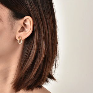 2024 Luxury Design 5A Cubic Zircon Geometric Double Layer Circle Crystal 14K Gold Plated Drop Earrings Trendy Brass Unisex Gift - Product Image 1