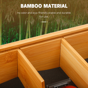 Bandeja de encimera <span class=keywords><strong>para</strong></span> salón, bandeja de bambú Natural <span class=keywords><strong>para</strong></span> almacenamiento de herramientas de peluquería - Product Image 2