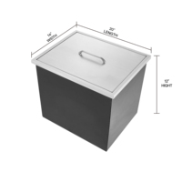 Armoire de stockage de glace commerciale en acier inoxydable 201/304, finition polie, résistante à la corrosion, 32 Qt, 20"L x 14"W x 12"H, pour cuisine 5