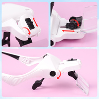 Headband Magnifier 5 Interchangeable Lens 2 LED Illuminated Rechargeable Suit for Eyelash Extensions or the People Working Close