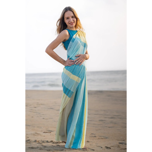 Sarees de Algodón Khadi de la Mejor Calidad con Bordado de Barra de Color y Borlas (Con Blusa), para Oficina/Uso Diario y Fiestas - Product Image 2