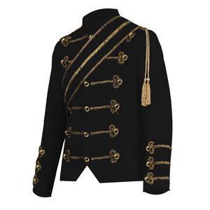 Traje de Lentejuelas de Color Blanco y Negro para Cantante Medieval, Actuación en Escenario, Estilo Rocker, Disfraz de Halloween Unisex de Poliéster - Product Image 3