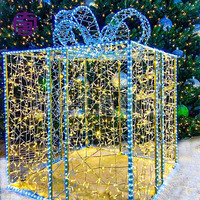 Décoration de Noël créative à LED avec grand motif de boîte cadeau extérieure pour événements commerciaux et expositions paysagères