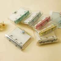 Mini carnet à spirales transparent en PVC à 3 trous, format A7, personnalisable en couleur