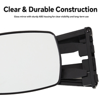 Miroir de remorquage universel HOMFUL à clipser, vue réglable à 360 degrés, support en nylon ABS pour camping-car, caravane et remorque