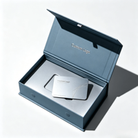 Boîte cadeau magnétique à rabat de luxe, boîte en papier rigide avec logo personnalisé pour carte-cadeau, carte de membre, emballages de cartes, boîtes en carton