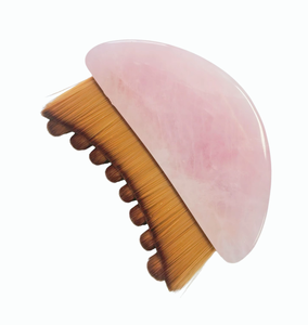 Brosse nettoyante visage en quartz rose naturel pour un nettoyage en profondeur des pores, un lifting et un massage lymphatique du visage, outil de beauté pour raffermir le visage. - Product Image 1