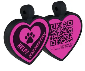 心形硅胶宠物狗身份证二维码标签