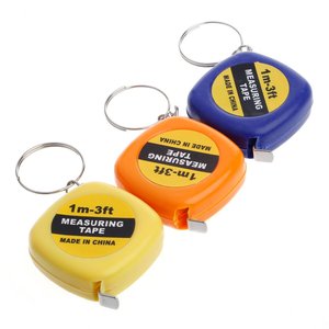 Cinta Métrica de Llavero de Plástico Mini de 1M Personalizada al por Mayor, Promocional, Novedosa, con Impresión Digital, de 3 Pies, Métrica, con Mensaje de Agradecimiento - Product Image 1
