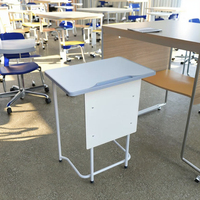 Meubles scolaires environnementaux modernes, ensemble de table et de chaises en métal pour étudiants universitaires, idéal pour le confort des élèves